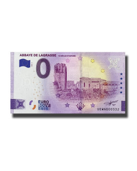 0 Euro Souvenir Banknote Abbaye De La Grasse France UEWN 2022-1