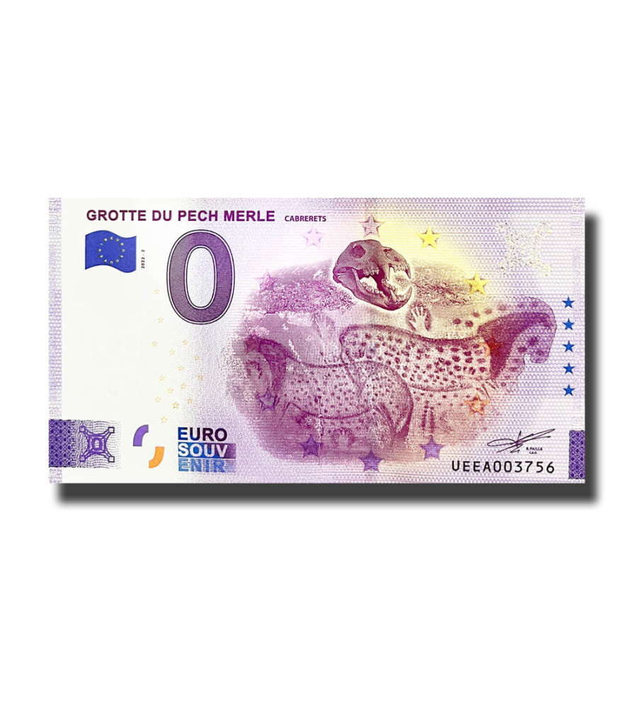 0 Euro Souvenir Banknote Grotte Du Pech Merle France UEAA 2022-2