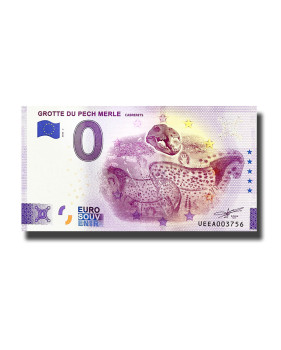 0 Euro Souvenir Banknote Grotte Du Pech Merle France UEAA 2022-2