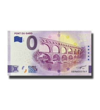 0 Euro Souvenir Banknote Pont Du Gard France UERW 2022-2