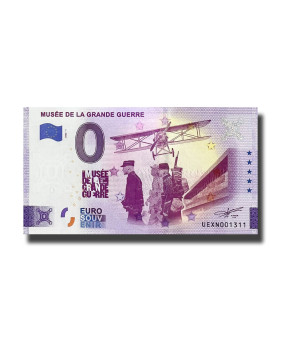 0 Euro Souvenir Banknote Musee De La Grande Guerre France UEXN 2022-1