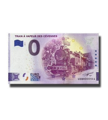 0 Euro Souvenir Banknote Train A Vapeur Des Cevennes France UEBH 2022-2