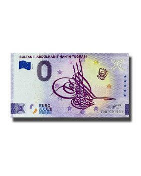 0 Euro Souvenir Banknote Sultan II Abdulhamit Hanin Tugrasi Turkey TUBT 2022-1