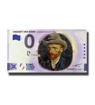 0 Euro Souvenir Banknote  Vincent Van Gogh Colour Netherlands PEBR 2022-1