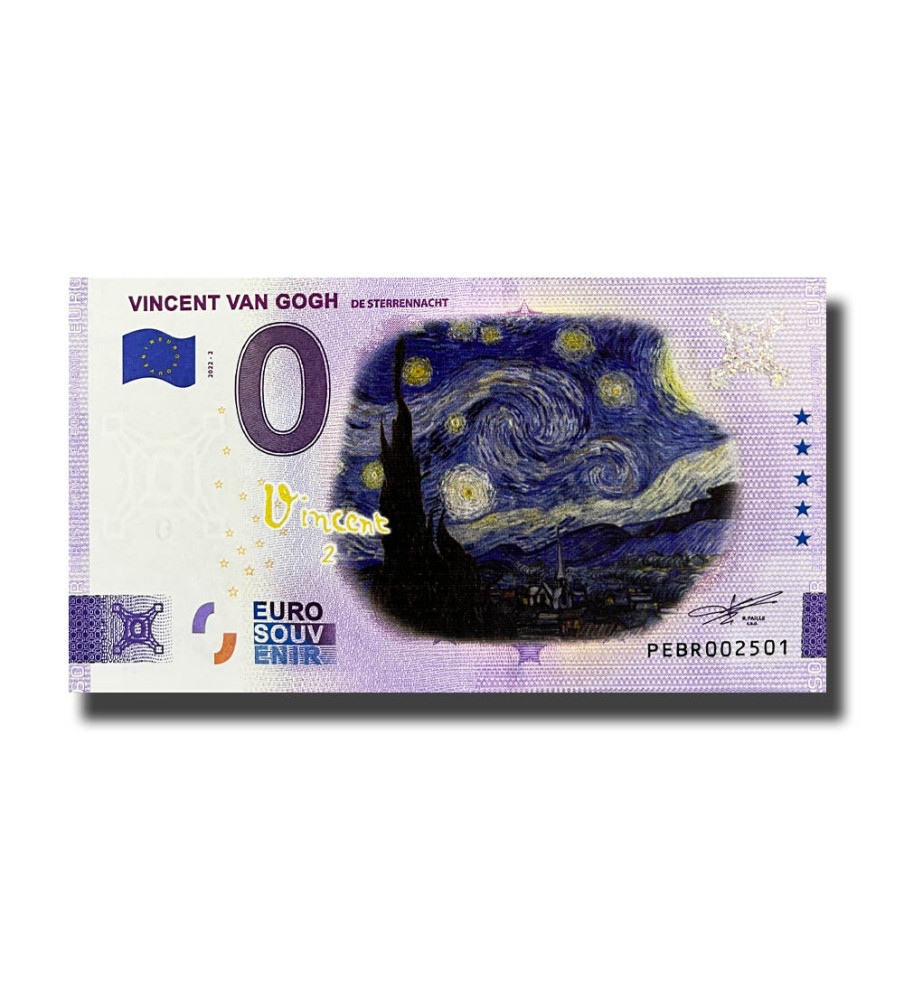 0 Euro Souvenir Banknote  Vincent Van Gogh Colour Netherlands PEBR 2022-2