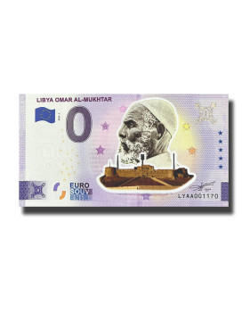 0 Euro Souvenir Banknote Omar Al Mukhtar Colour Libya LYAA 2022-1