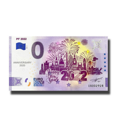Anniversary 0 Euro Souvenir Banknote PF 2022 Iceland IS 2022-1