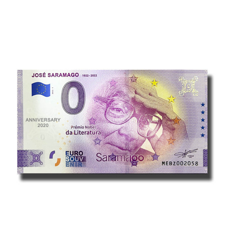Anniversary 0 Euro Souvenir Banknote Jose Saramago Portugal MEBZ 2022-1