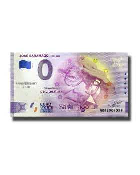 Anniversary 0 Euro Souvenir Banknote Jose Saramago Portugal MEBZ 2022-1