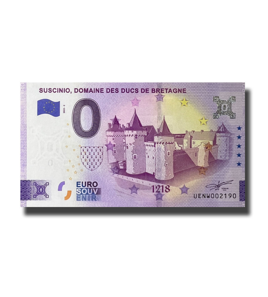 0 Euro Souvenir Banknote Suscinio Domaine Des Ducs De Bretagne France UENW 2022-2