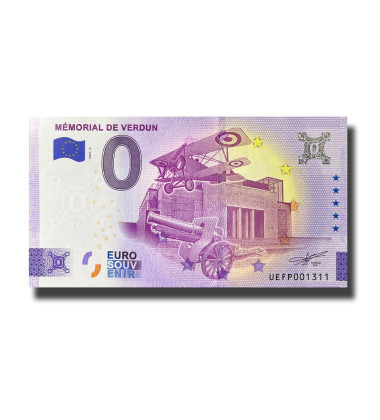 0 Euro Souvenir Banknote Memorial De Verdun France UEFP 2022-2
