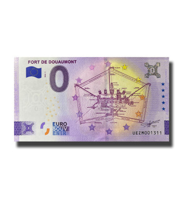 0 Euro Souvenir Banknote Fort De Douaumont France UEZM 2022-1