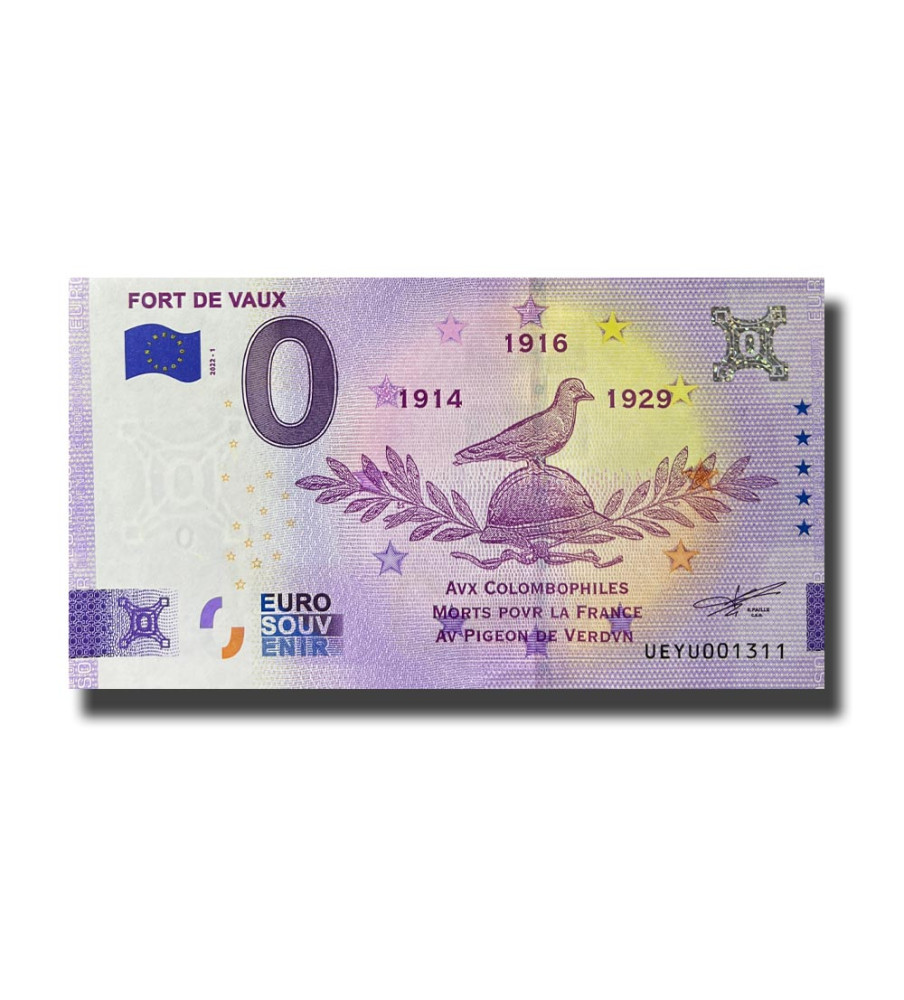 0 Euro Souvenir Banknote Fort De Vaux France UEYU 2022-1