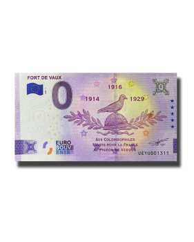 0 Euro Souvenir Banknote Fort De Vaux France UEYU 2022-1