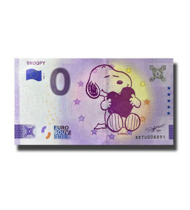 0 Euro Souvenir Banknote Snoopy Germany XETU 2022-1