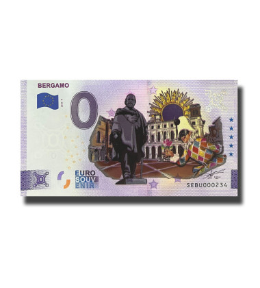 0 Euro Souvenir Banknote Bergamo Colour Italy SEBU 2022-2