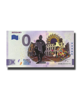 0 Euro Souvenir Banknote Bergamo Colour Italia SEBU 2022-2