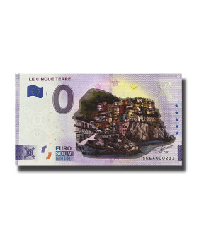 0 Euro Souvenir Banknote Le Cinque Terre Colour Italia SEEA 2022-1