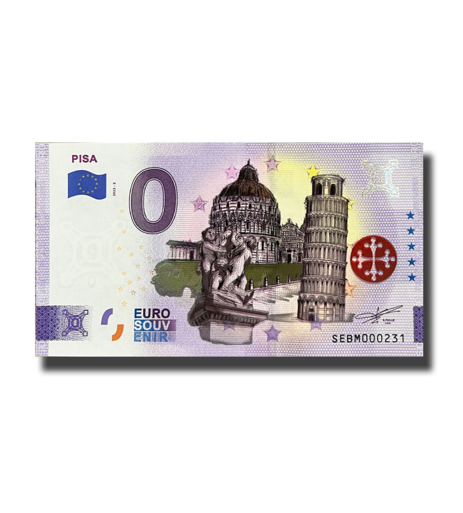 0 Euro Souvenir Banknote PISA Colour Italy SEBM 2022-2