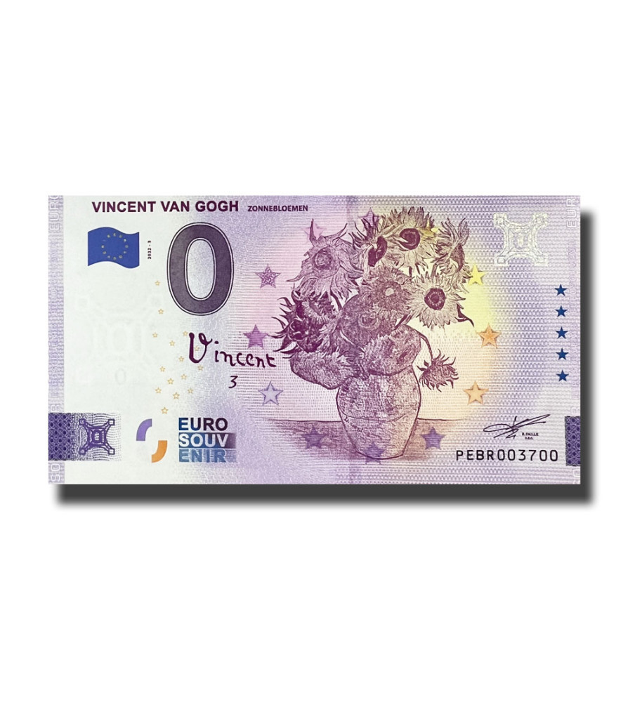 0 Euro Souvenir Banknote Vincent Van Gogh Netherlands PEBR 2022-3