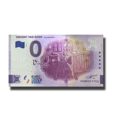 0 Euro Souvenir Banknote Vincent Van Gogh Netherlands PEBR 2022-4