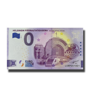 0 Euro Souvenir Banknote Helsingin Paarautatieasema Finland LEBP 2022-1