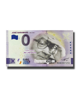 0 Euro Souvenir Banknote Jose Saramango Colour Portugal MEBZ 2022-1