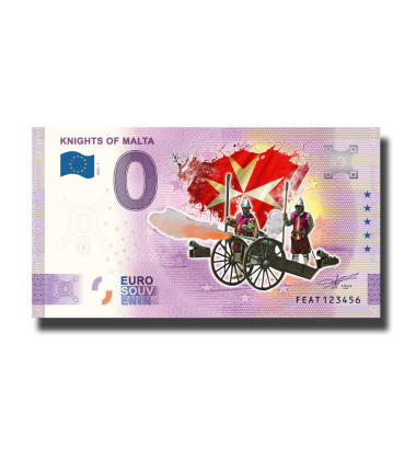 0 Euro Souvenir Banknote Knights of Malta Colour Malta FEAT 2022-1