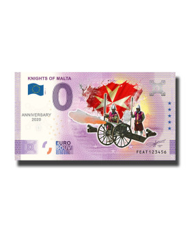 Anniversary 0 Euro Souvenir Banknote Knights of Malta Colour Malta FEAT 2022-1