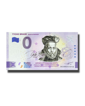 0 Euro Souvenir Banknote Tycho Brahe Colour Denmark DKAB 2022-1