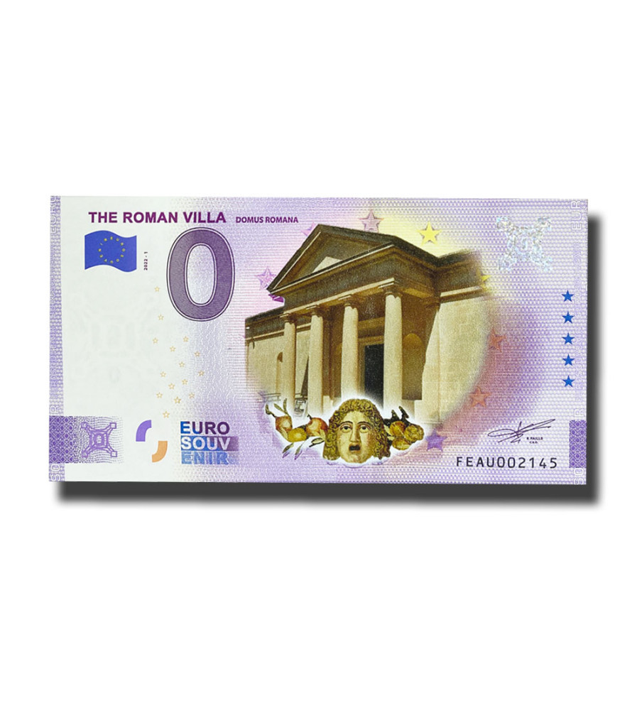 Anniversary 0 Euro Souvenir Banknote The Roman Villa Colour Malta FEAU 2022-1