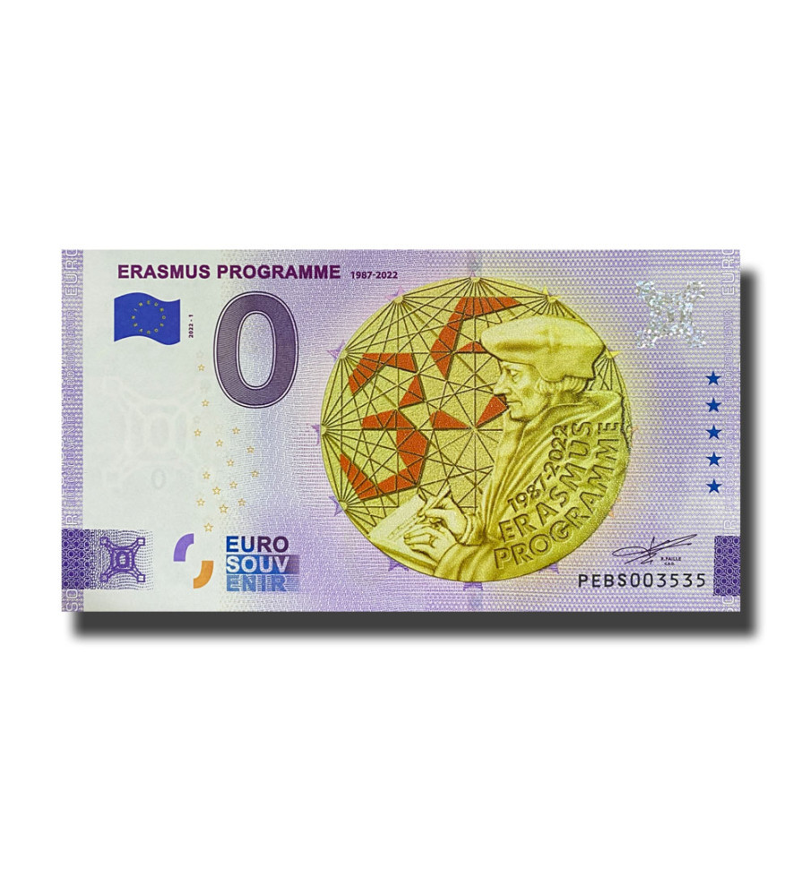 0 Euro Souvenir Banknote Erasmus Programme Colour Netherlands PEBS 2022-1