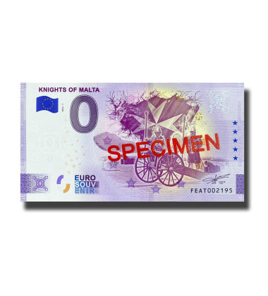 0 Euro Souvenir Banknote Knights of Malta SPECIMEN Malta FEAT 2022-1