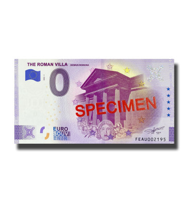 0 Euro Souvenir Banknote The Roman Villa SPECIMEN Malta FEAU 2022-1