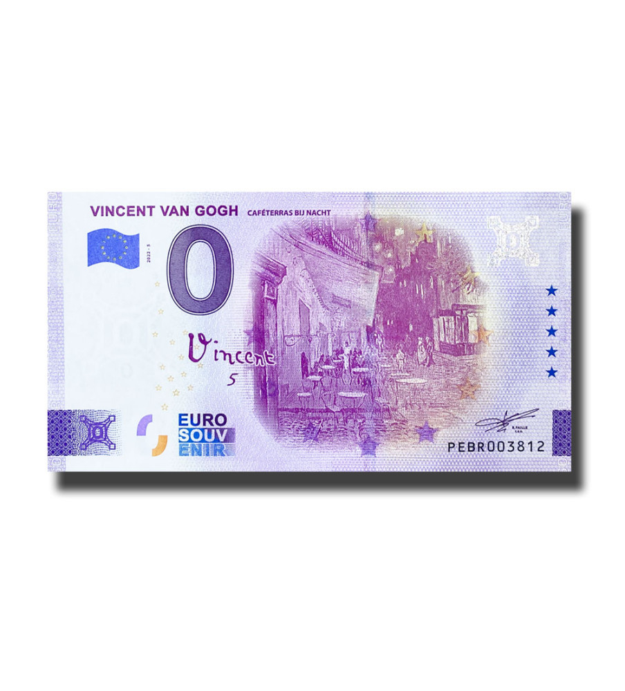 0 Euro Souvenir Banknote Vincent Van Gogh Netherlands PEBR 2022-5