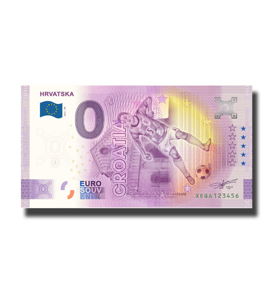 0 Euro Souvenir Banknote World Cup Qatar - Croatia Germany XEQA 2022-HR