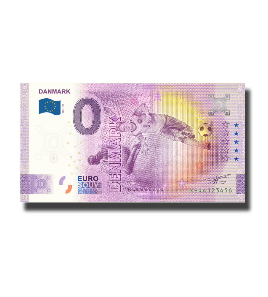 0 Euro Souvenir Banknote World Cup Qatar - Denmark Germany XEQA 2022-DK