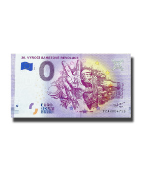 0 Euro Souvenir Banknote 30. Vyroci Sametove Revoluce Czech Republic CZAH 2019-1