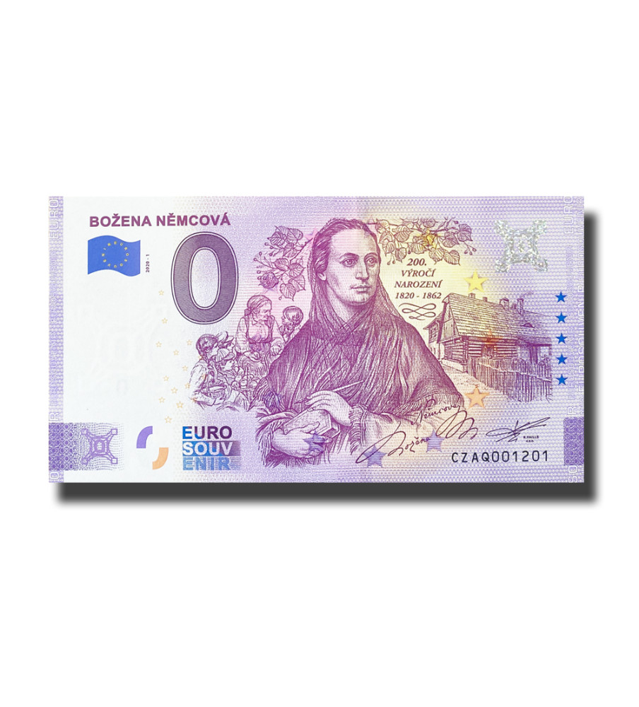 0 Euro Souvenir Banknote Bozena Nemcova Czech Republic CZAQ 2020-1