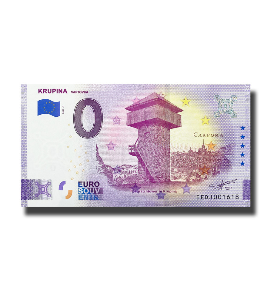 0 Euro Souvenir Banknote Krupina Slovakia EEDJ 2021-1