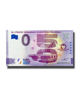 0 Euro Souvenir Banknote 50. Vyrocie Tatranskej Ozubnicovej Zeleznice Slovakia EEDF 2021-1