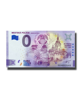 0 Euro Souvenir Banknote Mestska Policia Slovakia EEDG 2021-1