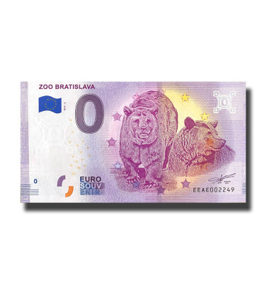 0 Euro Souvenir Banknote Zoo Bratislava Slovakia EEAE 2019-2