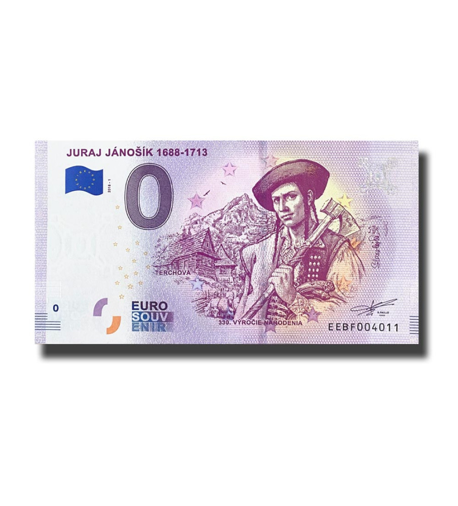 0 Euro Souvenir Banknote Juraj Janosik 1688-1713 Slovakia EEBF 2018-1