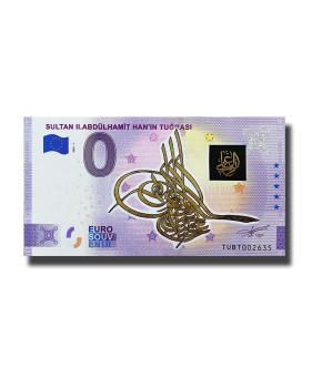 Anniversary 0 Euro Souvenir Banknote Sultan II Abdulhamit Hanin Tugrasi Colour Turkey TUBT 2022-1