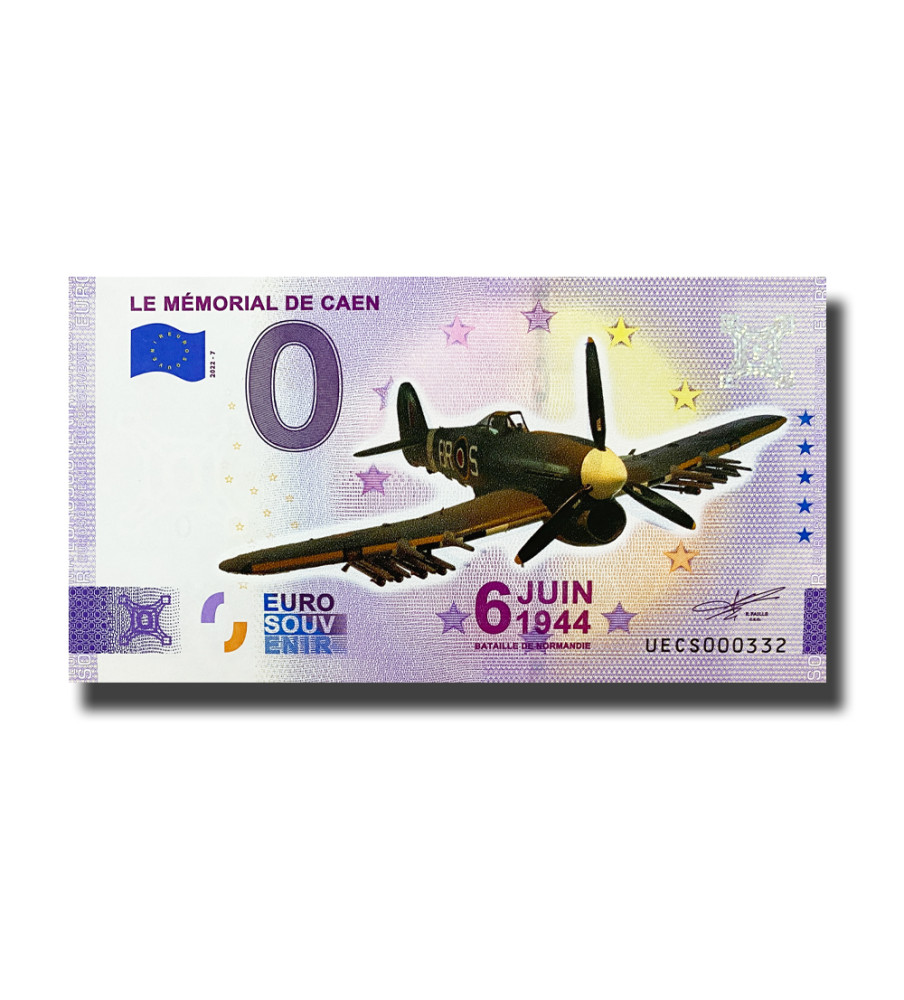 0 Euro Souvenir Banknote Le Memorial De Caen Colour France UECS 2022-7