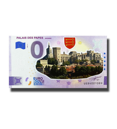 0 Euro Souvenir Banknote Palais Des Papes Colour France UEDV 2022-8