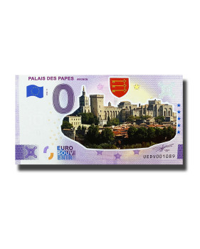0 Euro Souvenir Banknote Palais Des Papes Colour France UEDV 2022-8