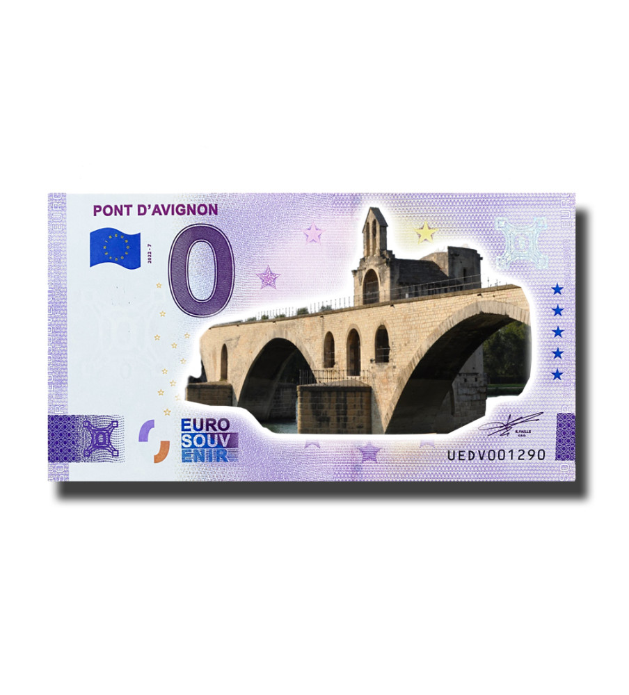 0 Euro Souvenir Banknote Pont D'Avignon Colour France UEDV 2022-7