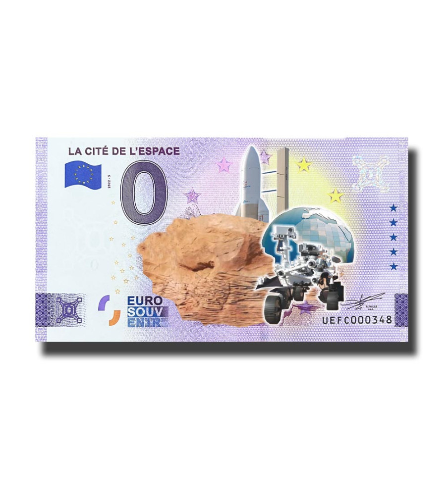 0 Euro Souvenir Banknote La Cite De L'Espace Colour France UEFC 2022-5